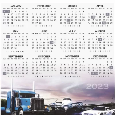 A3 Calendar 2023 Truck