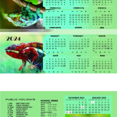 Triangle Calendar 2024 Chameleon