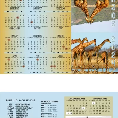 Triangle Calendar 2024 Giraffe