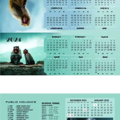Triangle Calendar 2024 Monkey