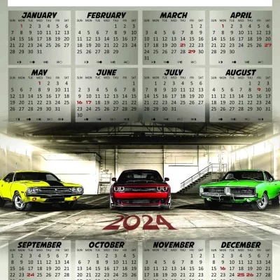 A3 Calendar 2024 Car