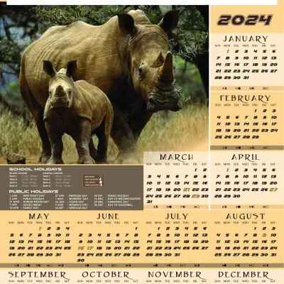 A3 Calendar 2024 Rhino